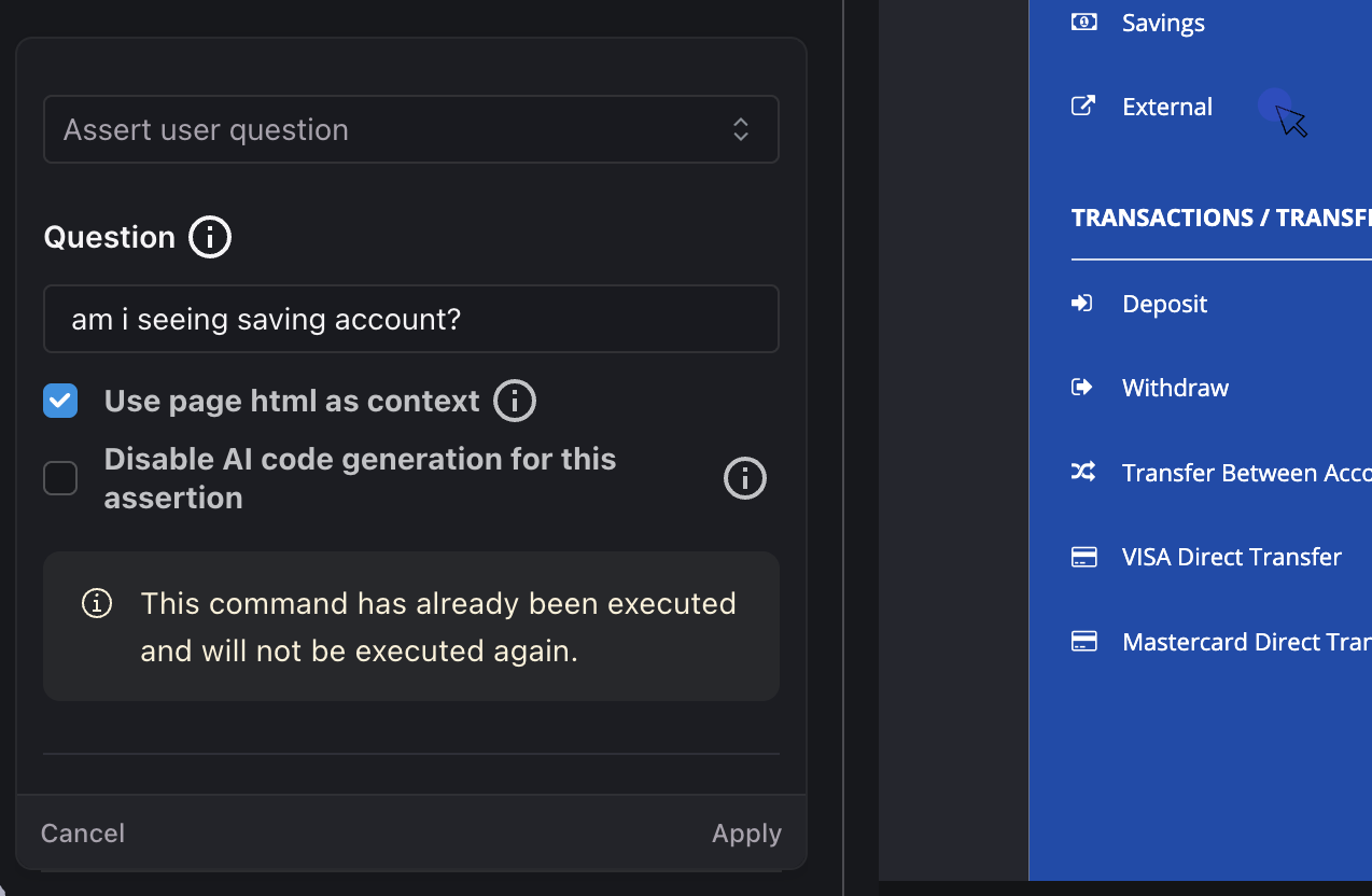 Click to view full size image Assert Script Success